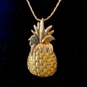 Reed & Barton Damascene Pineapple Pendant & Chain